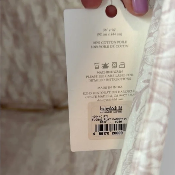 Restoration Hardware KIDS Cream & Pink Canopy Tent